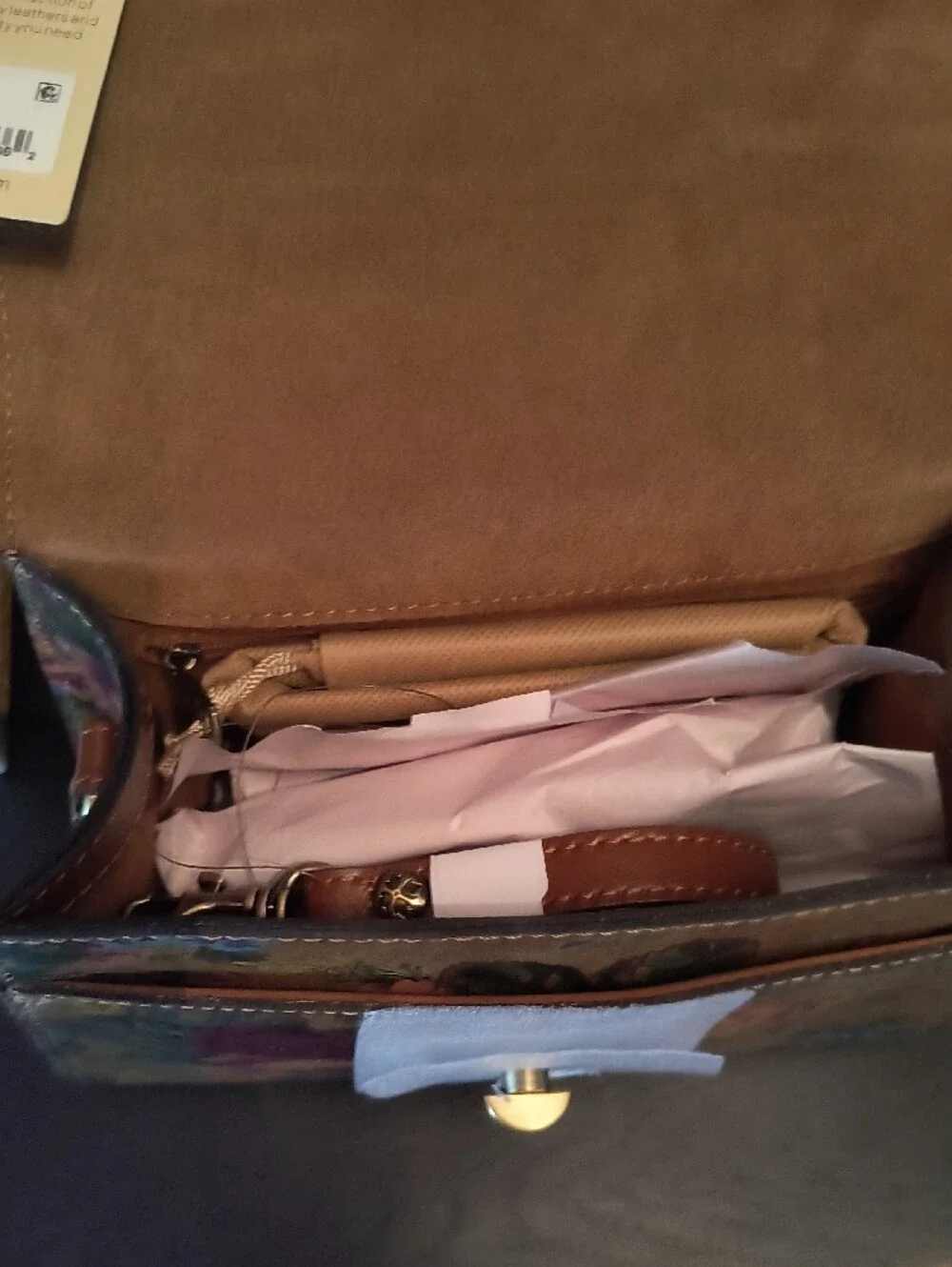 Patricia Nash Floral Leather Top Handle Satchel in Brown Multicolor